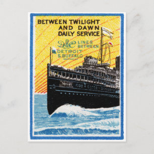 1910 Detroit to Buffalo Steamship Postkarte