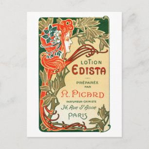 1910 französisches Jugendstil-Etikett Postkarte