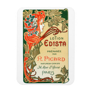 1910 französisches Jugendstil-Label Magnet