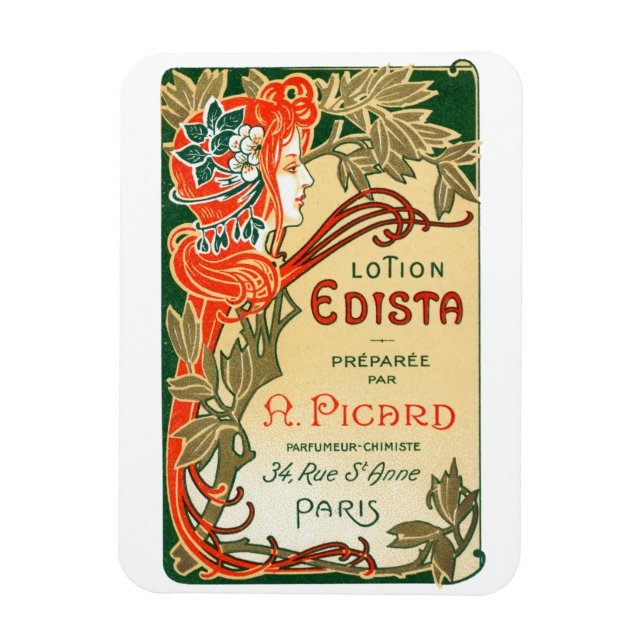 1910 französisches Jugendstil-Label Magnet (Vertikal)