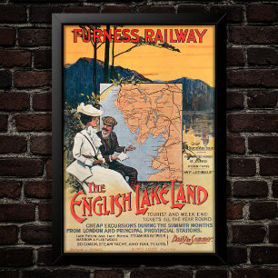 1910 Furness Railway English Lakes Travel Poster
