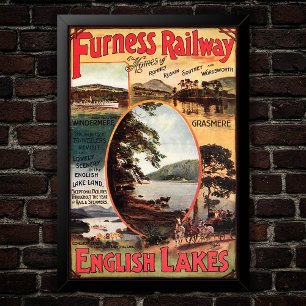 1910 Furness Railway English Lakes Travel Poster