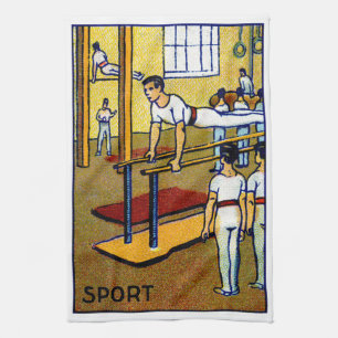 1910 Herrengymnastik Küchentuch
