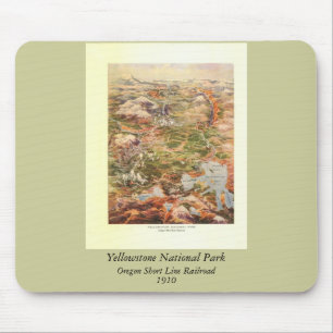 1910 Luftkarte - Yellowstone Nationalpark Mousepad