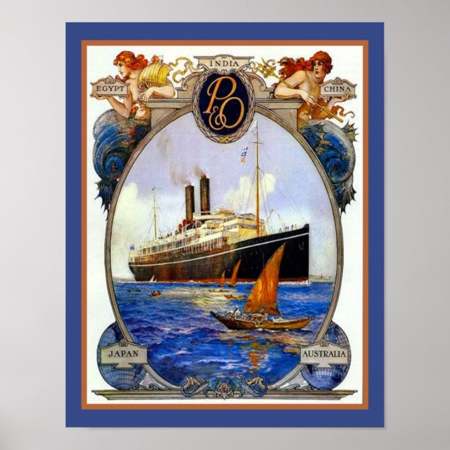 1910 Navigation mit Halbinsel und Orientalischem D Poster (Vorne)