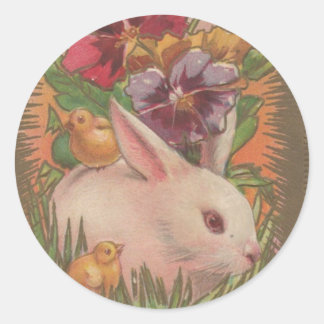1910 Osterhase Runder Aufkleber