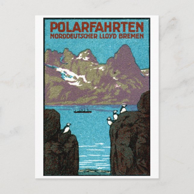 1910-Ozeandampferplakat Postkarte (Vorderseite)