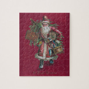 1910 Santa mit Baum und Spielzeug