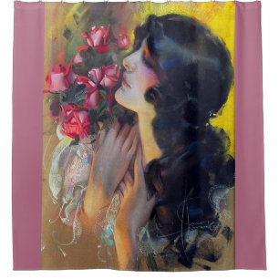 1910 träumen Rose von Print Duschvorhang
