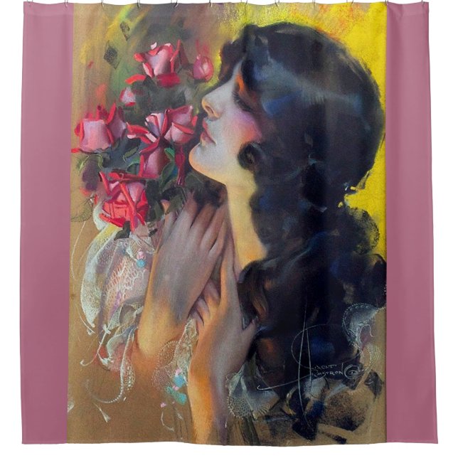 1910 träumen Rose von Print Duschvorhang (Vorderseite)