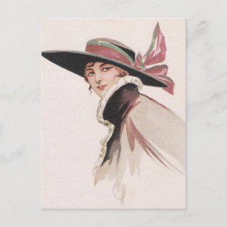 1910 Vintage Frau mit Bonnet Postkarte