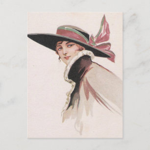 1910 Vintage Frau mit Haube Postkarte