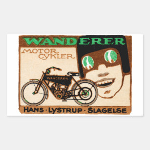 1910 Wanderer Motorradposter Rechteckiger Aufkleber