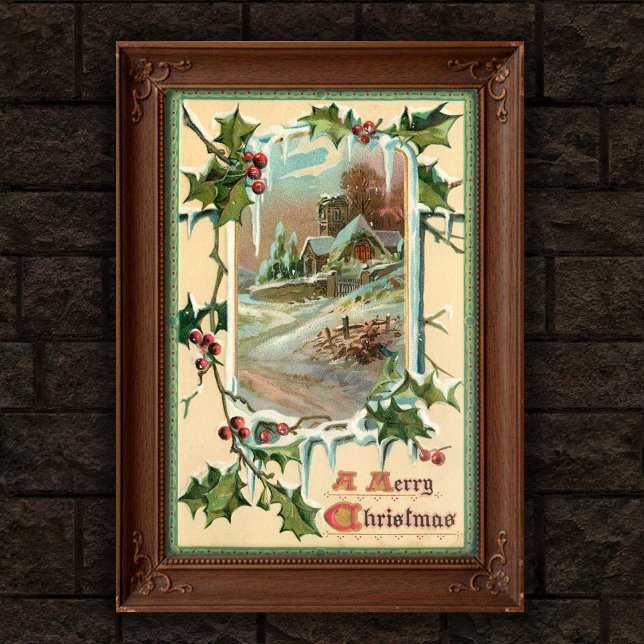 1910 Weihnachten Weihnachten Holly Poster Art (Von Creator hochgeladen)