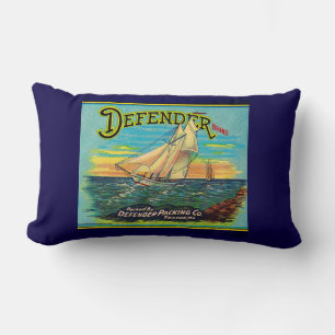1910er Defender Marke Packing Segelbootlabel Lendenkissen