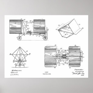 1911 Patent für Flugmaschine Zeichnend Druck Poster