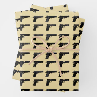1911 Silhouette-Muster Zielsport Geschenkpapier Set