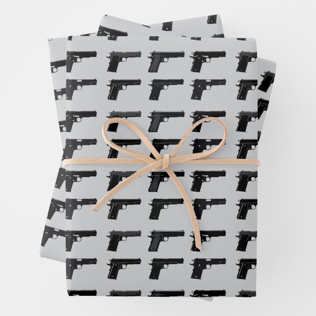 1911 Silhouette-Muster Zielsport Geschenkpapier Set (Beispiel)