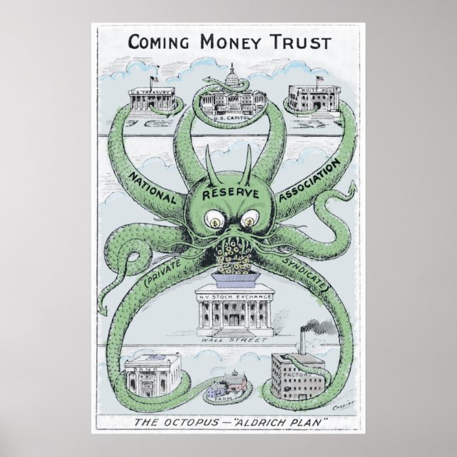 1912 Bundesstaatlicher Reserve-koLORISIERTER polit Poster (Vorne)