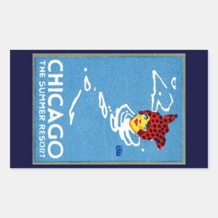 1912 Chicago, The Summer Resort Rechteckiger Aufkleber