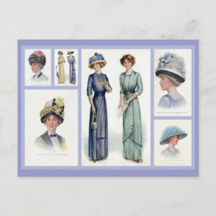 1912 Edwardian Mode Collage Postkarte