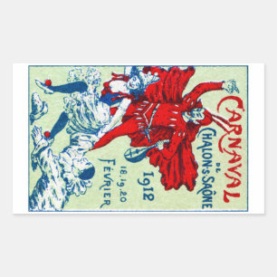 1912 Französischer Karneval Rechteckiger Aufkleber