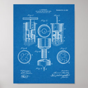 1912 Golf Cup Loch Design Patent Kunst Druck Poster