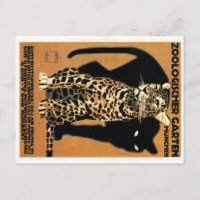 1912 Ludwig Hohlwein Leopard Münchner Zoo Poster