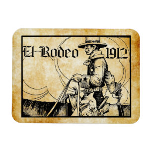 1912 Rodeo Cowboy Country Western Art Magnet