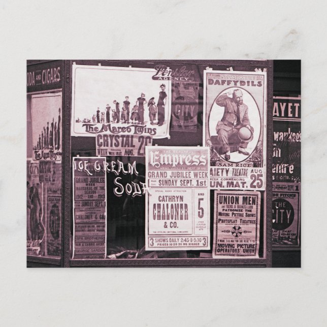 1912 Schaufenster Vaudeville Pro-Gewerkschaft Mani Postkarte (Vorderseite)