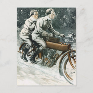 1912 Vintage Motorrad-Illustrations-Postkarte Postkarte