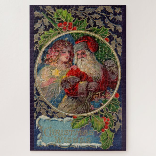 1912 Weihnachtsmann und Sternengel Weihnachten (Vertikal)