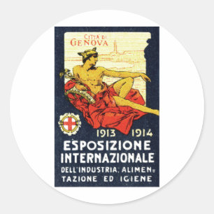 1913 Genova Expo Plakat Runder Aufkleber