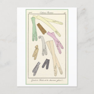 1913 Illustration zum Vintagen Handschuh Postkarte