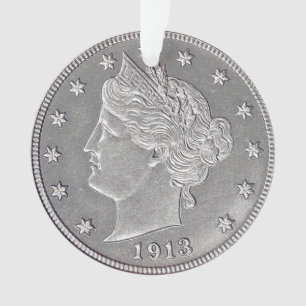 1913 Ornement acrylique de tête de Liberty Nickel