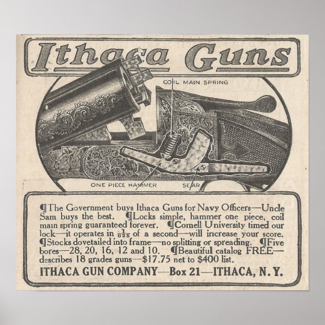 1913 Werbung für Ithaca-Waffen Poster (Vorne)