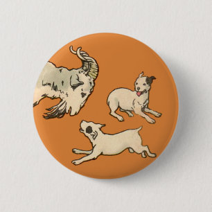 1914 Billyziegen und Hunde Button