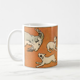 1914 Billyziegen und Hunde Kaffeetasse