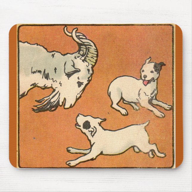 1914 Billyziegen und Hunde Mousepad (Vorne)