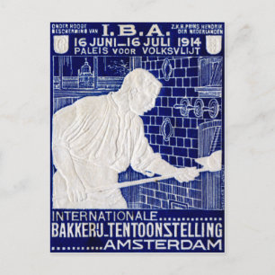 1914 Dutch Baking Expo Poster Postkarte
