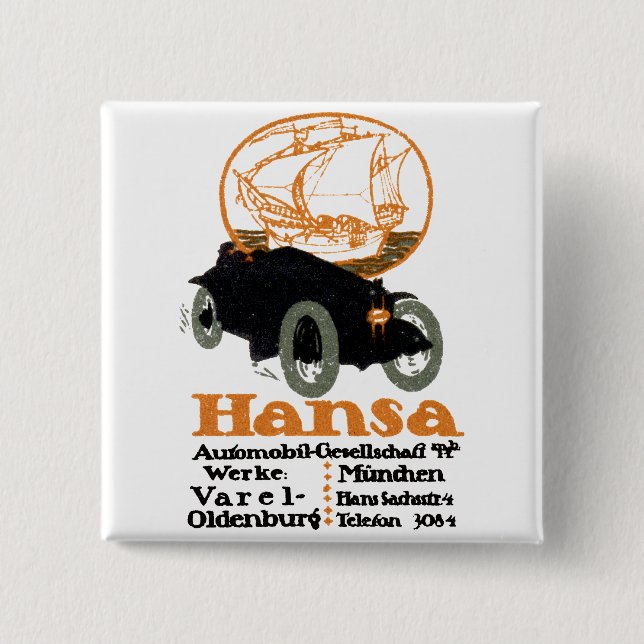 1914 Hansa Automobil Button (Vorderseite)