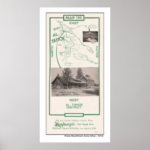 1914 Karte des Tahoe-Gebiets Poster