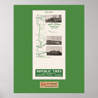 1914 Karte, Orr's Ranch und Callao Poster