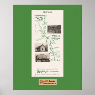 1914 Karte, Salt Lake City und Orr's Ranch Poster