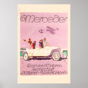 1914 Mercedes Daimler im Vintage-Stil Automobil Poster