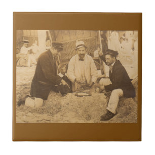 1914 Spaß am Strand in Deutschland RPPC Fliese