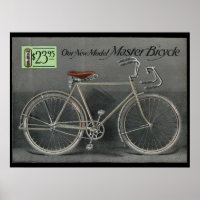 1914 Vintag Sears Master Bicycle Ad Art Poster