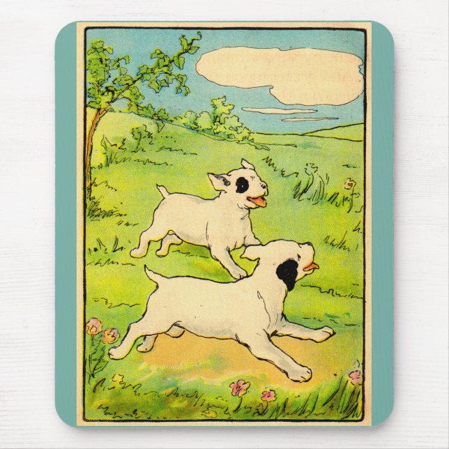 1914 zwei laufende Hunde Mousepad (Vorne)