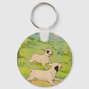 1914 zwei laufende Hunde Schlüsselanhänger
