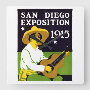 1915 Ausstellung in San Diego Quadratische Wanduhr